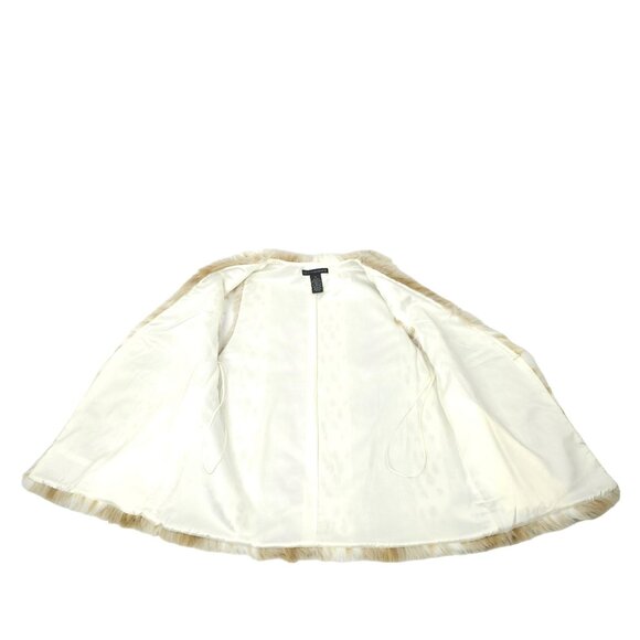 Grace Elements Faux Fur Vest Womens Size M Snow Leopard Brown Cream Boho - Picture 9 of 13